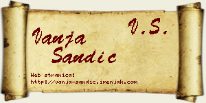 Vanja Sandić vizit kartica